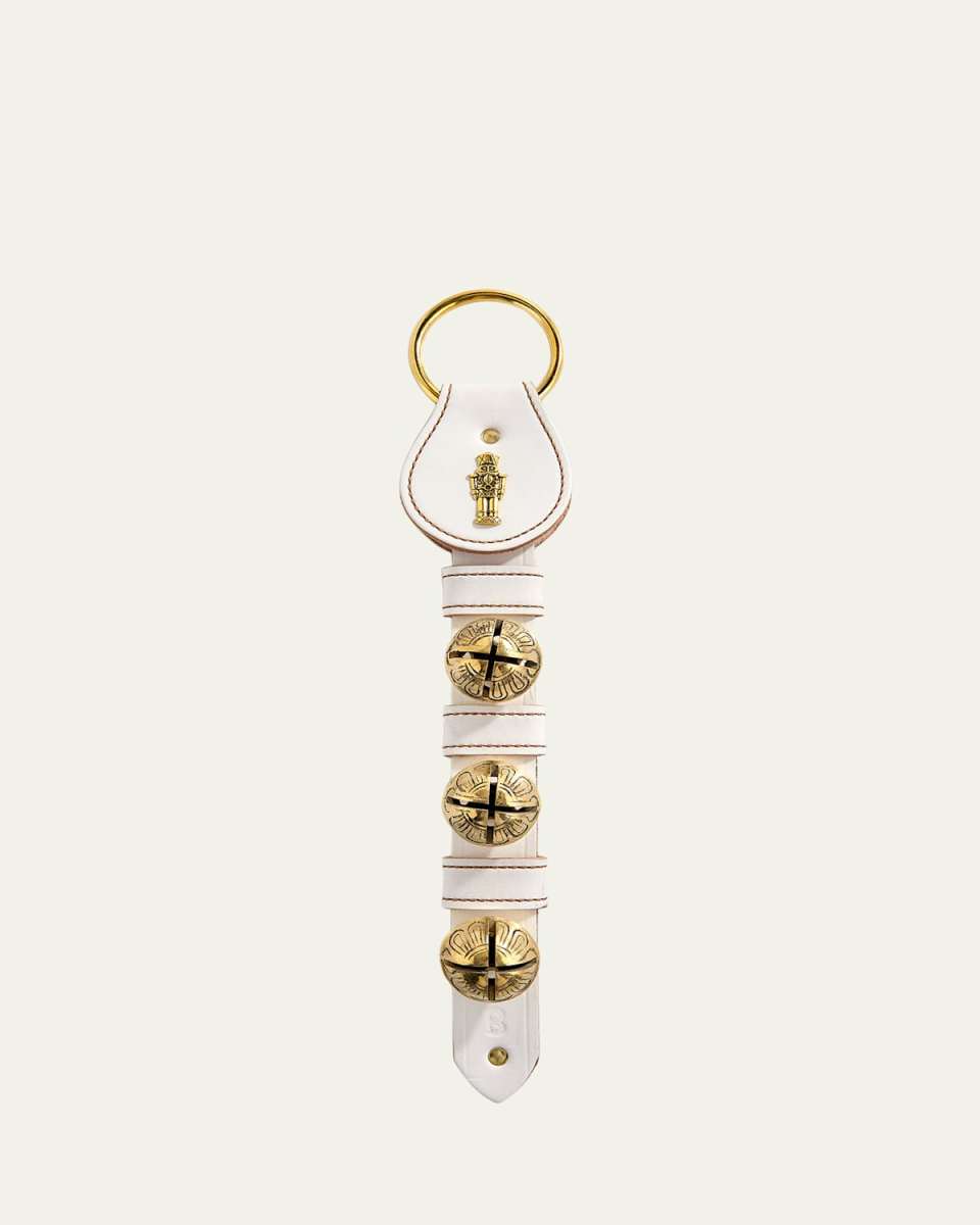 3 Solid Brass Bells Nutcracker Charm, White